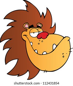  Lion Head Cartoon Mascot Character