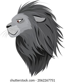 Lion head cartoon vector art and illustration