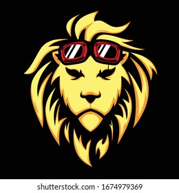 lion head cartoon vector illustration