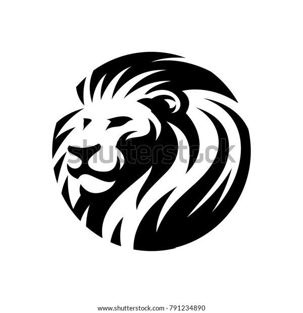 ライオンの頭の丸のアイコンイラスト のベクター画像素材 ロイヤリティフリー