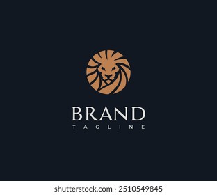 MODELO DE LOGOTIPO DA ILUSTRAÇÃO DO LION HEAD CIRCLE