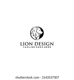 Lion head circle logo graphic vector design illustration mascot animal