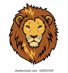 Lion head. Color illustration