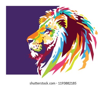 Lion Head Color Vector