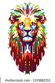 Lion Head Color Vector
