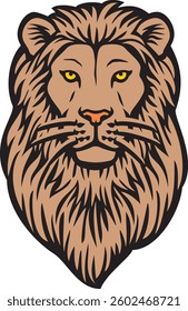 Lion head color. Vector illustration.