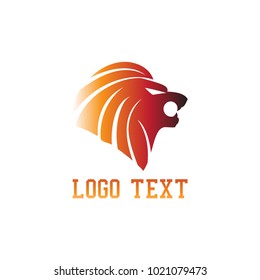 Lion Head Colorful Creative  Logo Symbol Design Illustration roar lion logo modern style trend colors gradient orange and red 