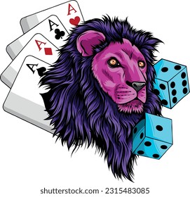 Lion head colorful hand draw vector illustration