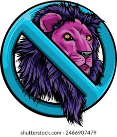 Lion head colorful hand draw vector illustration