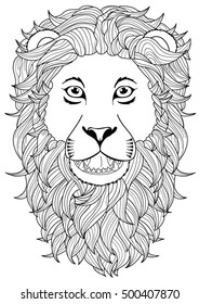 lion head coloring page