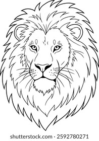 Lion head coloring pages for kids.