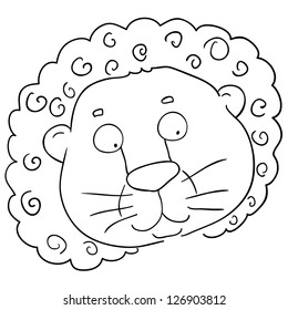 lion, head, contour