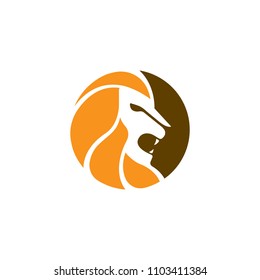 lion head creative media circle icon logo