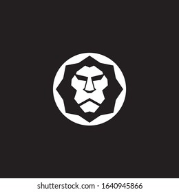 lion head in cricle logo template