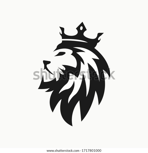 Lion Head Crown Company Logo Design Stock Vector (Royalty Free) 1717801000