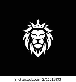 Cabeza de león con el logotipo del diseño de la corona