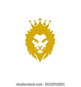 Lion head crown icon isolated on white background