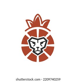 lion head  crown icon vector concept design template web
