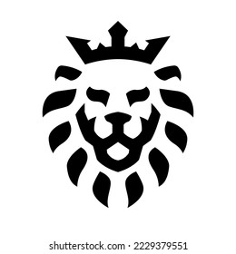 Lion head with crown logo.