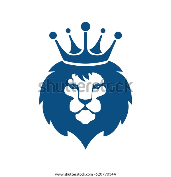 Lion Head Crown Logo Design Stock Vector (Royalty Free) 620790344