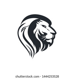 lion head with a crown logo template