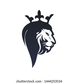 Lion Head Crown Logo Template Stock Vector (Royalty Free) 1444253534 ...