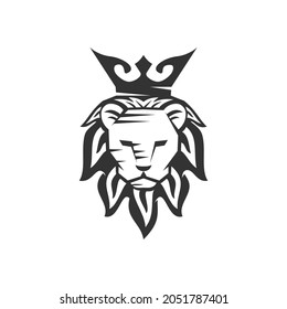 Lion Head Crown Mascot Emblem Template Brand Modern 