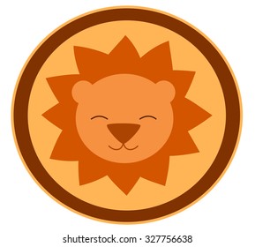 lion head cute cartoon vector illustration