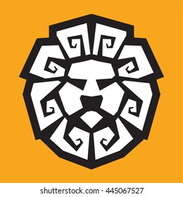 Lion head, design element and sign concept illustration.