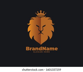 lion head design logo vector