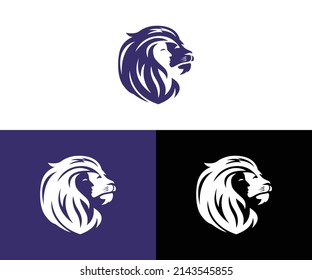 lion head design logo vector