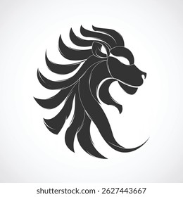 lion head design logo vector