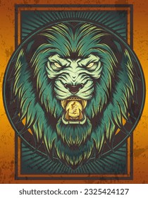 Lion Head Design Vector Illustration