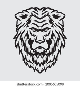 Lion head drawing. Creative design.