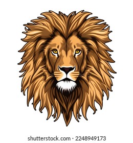 lion head drawn digital painting watercolor illustration