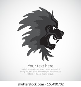 Lion head element or symbol in vector