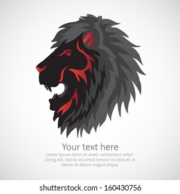 Lion head element or symbol in vector