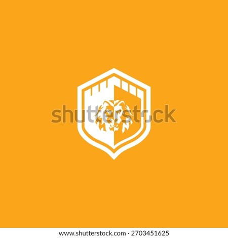 A lion head emblem displayed within a shield symbolizes strength and security. This heraldic lion is a strong symbol, suited for brands requiring to convey a sense of safety and nobility.