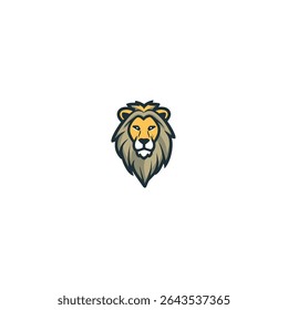 Lion head emblem displays strength on clean backdrop