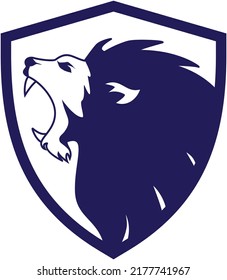 Vector del emblema de la cabeza de león para el diseño del logotipo u otro propósito