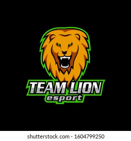 Lion head e-sport logo template