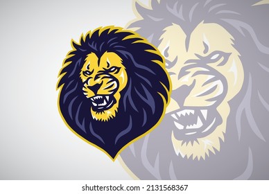 Lion Head Esports Sport Beast Mascot Logo Design Template Vector
