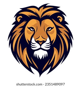 Lion head esports style logo symbol vector illustration, isolated on white background