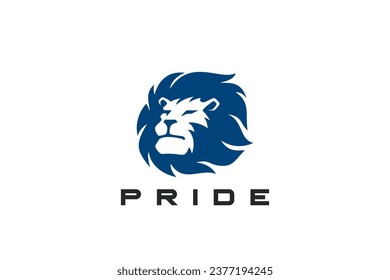 Lion Head Face Logo Abstract Design Vector template Negative Space style.