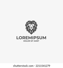 lion head face logo design vector
