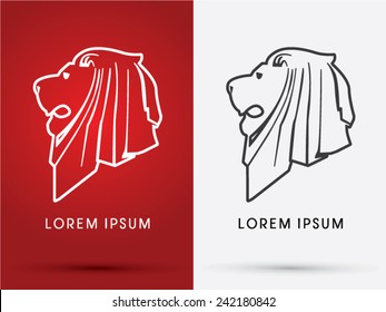 Lion Head, Face, logo, symbol, icon, graphic, vector .