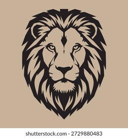 Diseño de Ilustración vectorial de logotipo de cara de cabeza de león