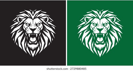 Diseño de Ilustración vectorial de logotipo de cara de cabeza de león