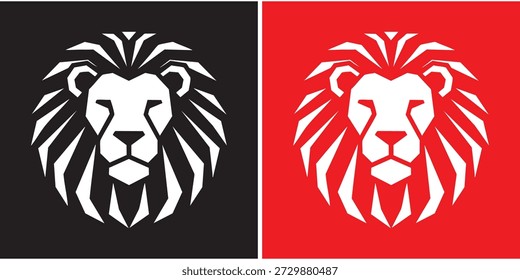 Diseño de Ilustración vectorial de logotipo de cara de cabeza de león