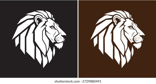 Diseño de Ilustración vectorial de logotipo de cara de cabeza de león